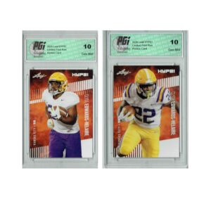 2) clyde edwards-helaire 2020 leaf hype! #36 & 36a rookie card lot pgi 10 chiefs