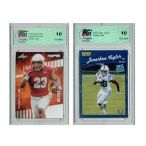 2) jonathan taylor 2020 leaf hype #38 panini #16 retro rated rookie card lot pgi