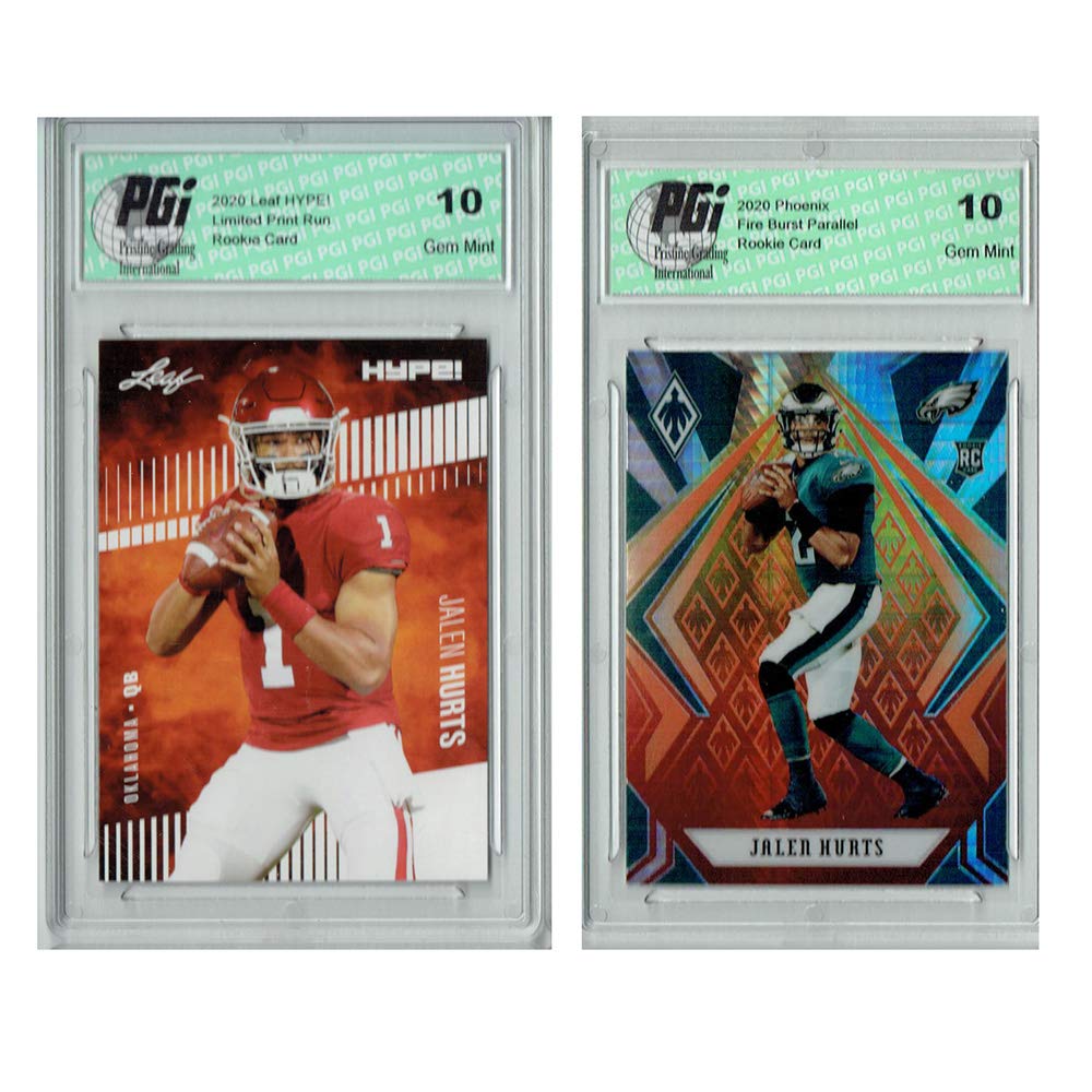 2) Jalen Hurts 2020 Phoenix #114 Fanatics & Leaf HYPE# 28 Rookie Card Lot PGI 10