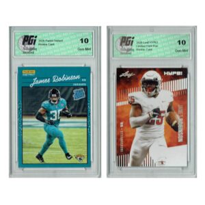 2) james robinson 2020 leaf hype! #39 panini #43 retro rated rookie card lot pgi