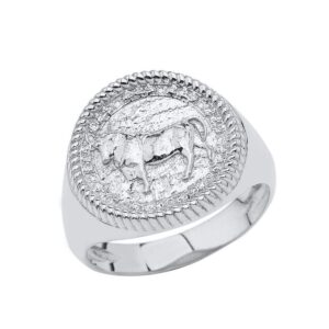 solid sterling taurus astrological zodiac unisex statement ring (size 11)