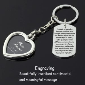 HUTIMY Memorial Jewelry for Loss of Father Mother Dad in Heaven Gift for Daughter Son Lose Jewelry Sympathy Keychain