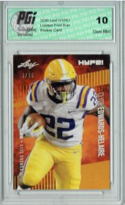 clyde edwards-helaire 2020 leaf hype! #36 gold, only 25 made rookie card pgi 10