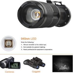 WINDFIRE IR Flashlight 940nm Infrared Light for Night Vision Device,940nm IR Illuminator Flashlight Spotlight