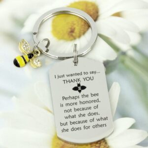 HUTIMY Bee Gifts Keychain Honey for Women Men Bumblebee Key Chains Stuff Super Bumble Bees Jewelry Honeybee Charm Items Honey Bee Keychain