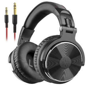 OneOdio Wired Over Ear Headphones Studio Monitor & Mixing DJ Stereo Headsets with 50mm Neodymium Drivers and 1/4 to 3.5mm Jack for AMP Computer Recording Podcast Keyboard Guitar Laptop - Black