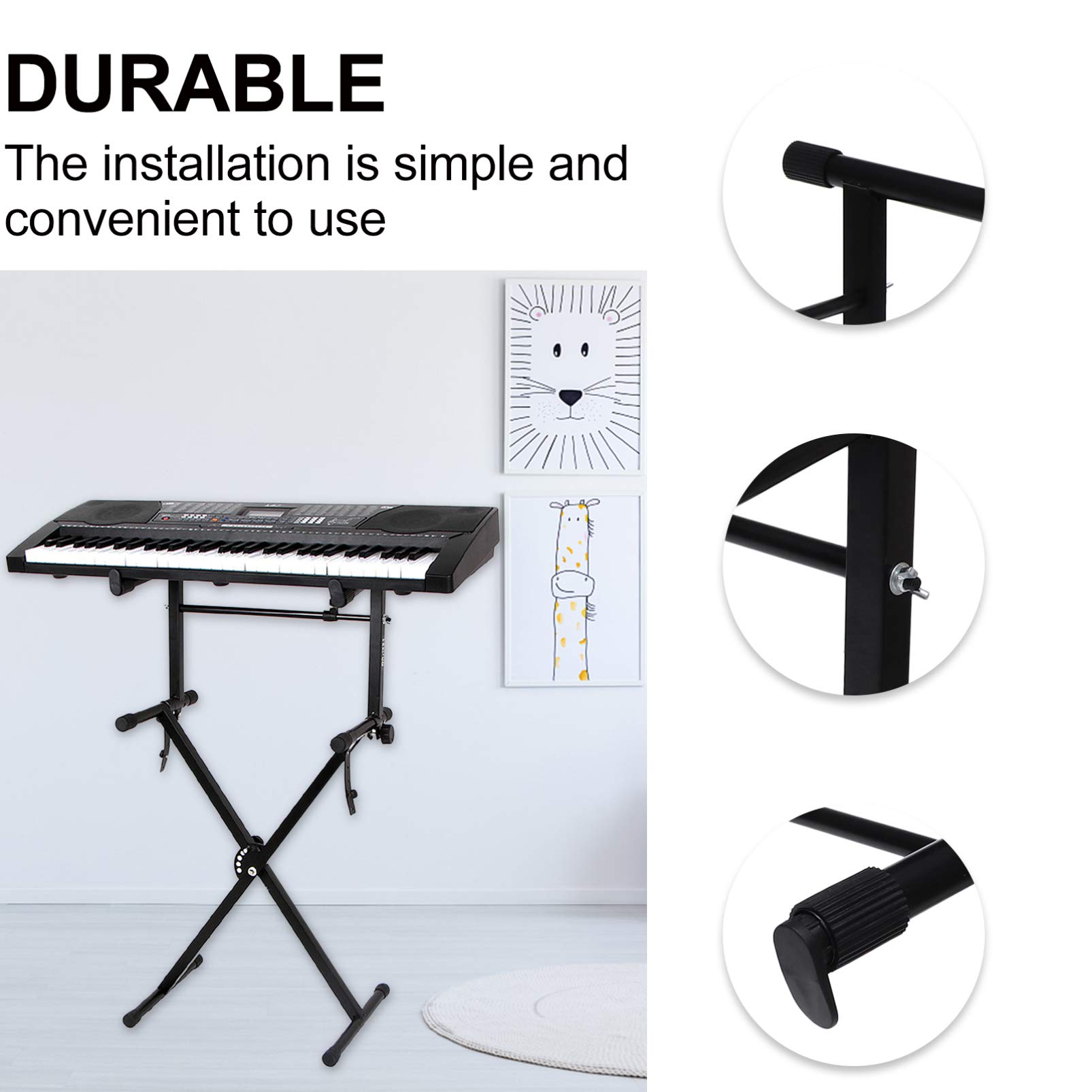 1 set Piano Keyboard Stand, Height- adjustable Electronic Keyboard Holder, Electronic Piano Rack for Digital Pianos Practical Bracket