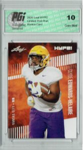 clyde edwards-helaire 2020 leaf hype! #36a only 5000 made rookie card pgi 10