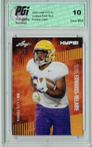 clyde edwards-helaire 2020 leaf hype! #36a gold blankback 1/1 rookie card pgi 10