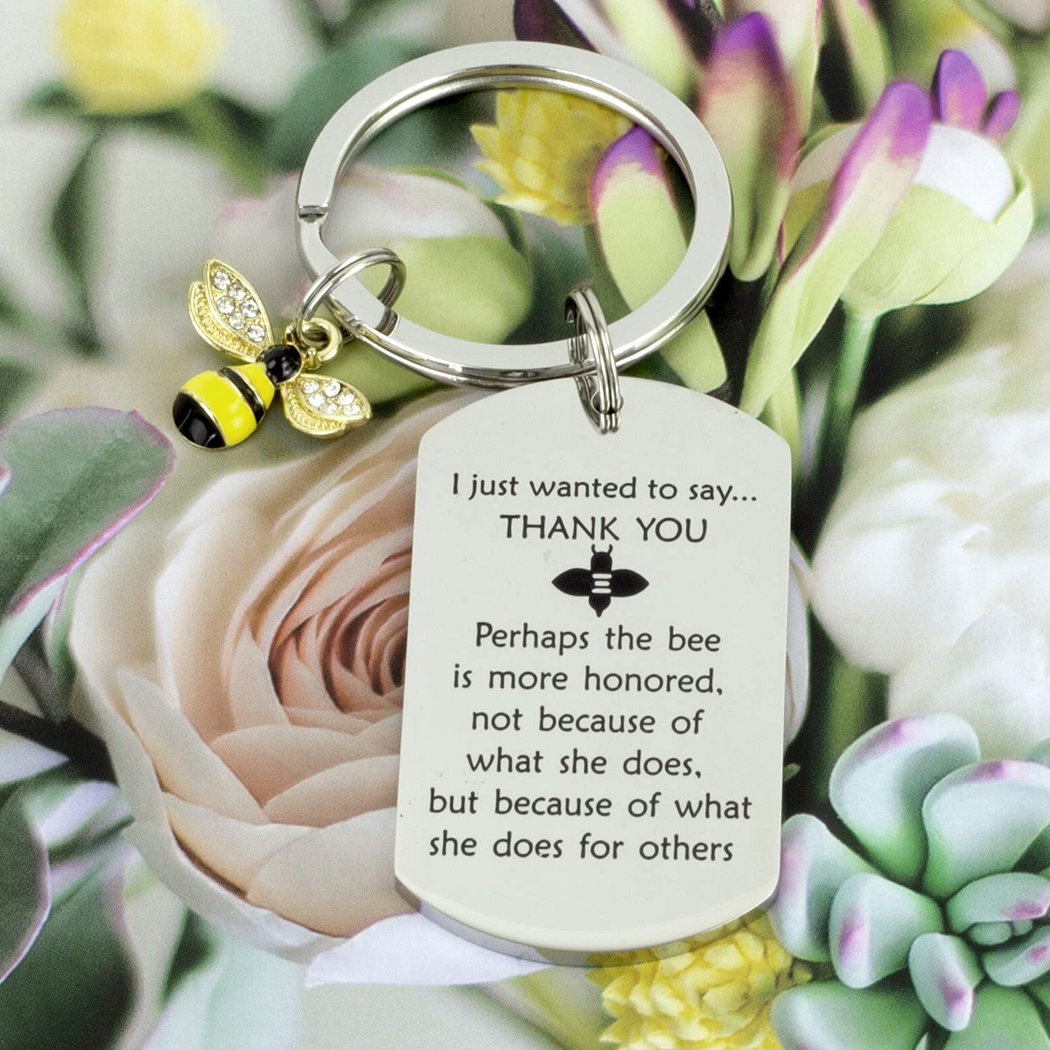 HUTIMY Bee Gifts Keychain Honey for Women Men Bumblebee Key Chains Stuff Super Bumble Bees Jewelry Honeybee Charm Items Honey Bee Keychain