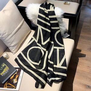 FINIZO Women's Scarves Lady Light Soft Fashion Solid Scarf Wrap Shawl for All Season (Black White)