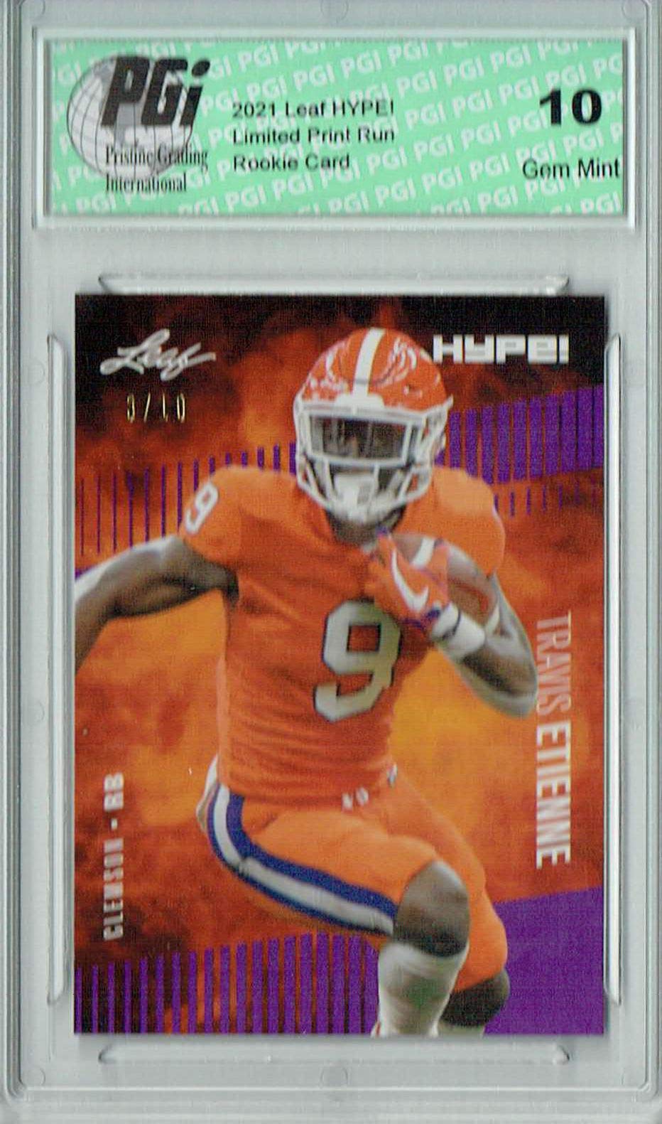 Travis Etienne 2021 Leaf HYPE! #53 Purple SP, Only 10 Made Rookie Card PGI 10