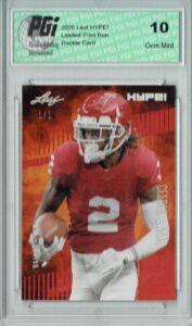 ceedee lamb 2020 leaf hype! #35a red blank back, 1/1 rookie card pgi 10