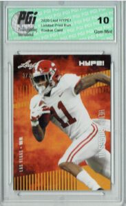 henry ruggs lll 2020 leaf hype! #37 gold sp, only 25 made rookie card pgi 10