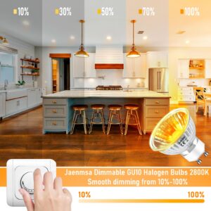 Jaenmsa 50W GU10 Halogen Bulbs for Candle Warmer Lamp, 6Pcs MR16 GU10+c 120v 50w Halogen Light Bulbs 2 Pin Warm White 2800K, Dimmable 50 Watt GU10 Bulbs for Wax Warmer Bulbs,Track Lighting Bulbs