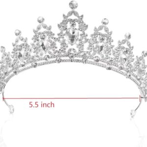 Kamirola Silver Crystal Tiaras for Women, Wedding Tiaras and Crowns for Women Tiaras Birthday Party Princess Queen Crown Hair Accessories Bride Rhinestone headbands for women