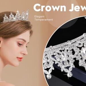 Kamirola Silver Crystal Tiaras for Women, Wedding Tiaras and Crowns for Women Tiaras Birthday Party Princess Queen Crown Hair Accessories Bride Rhinestone headbands for women