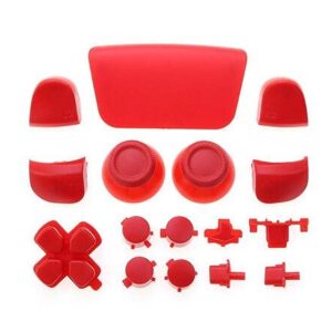 Full Buttons Set for PS5 Joysticks Dpad R1 L1 R2 L2 Direction Key ABXY Buttons Trigger Button Cap Cover for Sony Playstion 5 PS5 BDM-010 Game Console (Red)