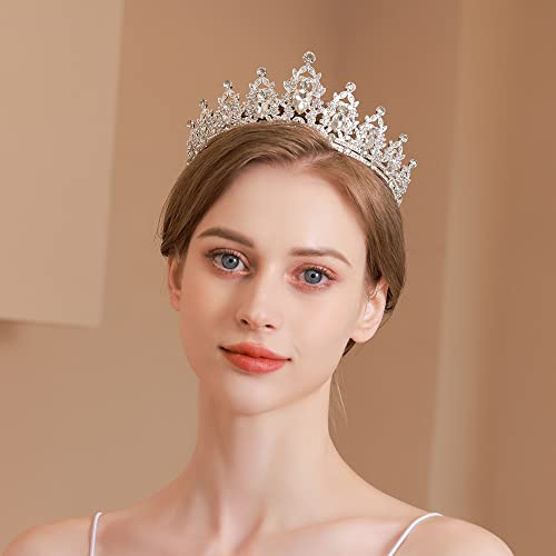 Kamirola Silver Crystal Tiaras for Women, Wedding Tiaras and Crowns for Women Tiaras Birthday Party Princess Queen Crown Hair Accessories Bride Rhinestone headbands for women