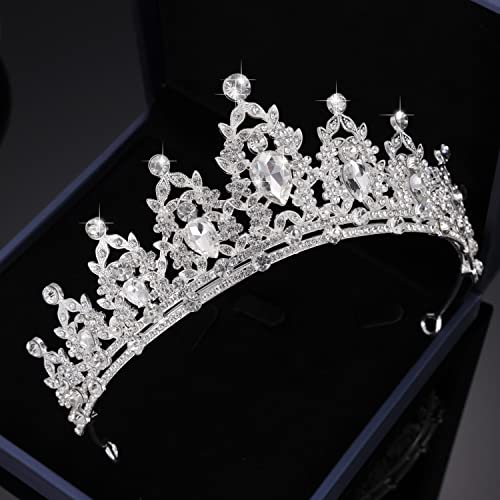 Kamirola Silver Crystal Tiaras for Women, Wedding Tiaras and Crowns for Women Tiaras Birthday Party Princess Queen Crown Hair Accessories Bride Rhinestone headbands for women