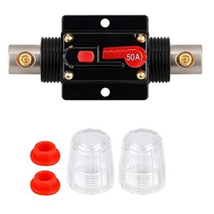 50 Amp Fuse Holders,Audio Circuit Breaker,Reset Fuse Inverter 12V-24V DC Replace Fuses for Car Audio and Amps Overload Protection