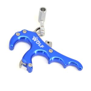 zshjgjr archery compound bow release aid thumb bow release trigger 4 fingers for compound bow accessory (blue)