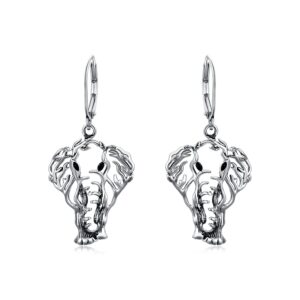 RMREWY Elephant Earrings 925 Sterling Silver Tree-of-Life Dangle Earrings for Women Elephant Jewelry Birthday Gift for Women