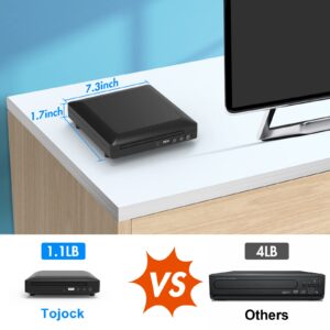 Tojock All Region Free DVD Player for TV - HDMI & AV Outputs, USB Input, 1080p Upscaling, Compact Design - Ideal for Home and Travel, Support PAL/NTSC System