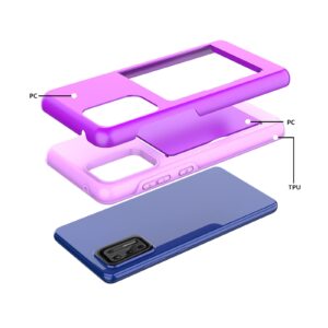 Asuwish Compatible with Moto G Stylus 2021 4G Case and Tempered Glass Screen Protector Cover Card Holder Slot Kickstand Phone Cases for Motorola GStylus 6.8 Stylo XT2115DL XT2115-1 Women Men Purple