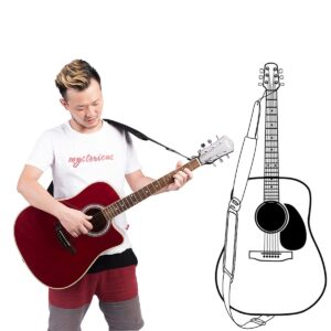 Rayzm Guitar Strap, Adjustable Cotton Strap for Acoustic/Electric/Bass Guitar, with a Shoulder Pad Pressure Release for Comfortable Playing