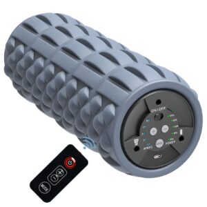 remote control vibrating foam roller - vf2 5 speed electric back roller physical deep tissue massage exercise recovery muscle roller