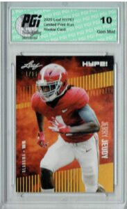 jerry jeudy 2020 leaf hype! #31 gold the #1 of 25 rookie card pgi 10