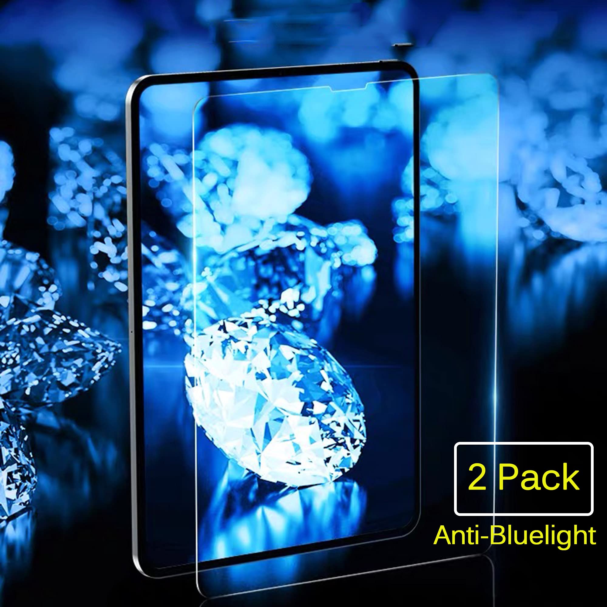 Umhlaba 2 Pack Anti BlueLight Screen Protector for iPad Air 5 (2022) and for iPad Air 4 (2020) Tempered Glass 10.9 inch Air5 Air4 5th 4th Generation 9H Hardness Film Blue Light Blocked