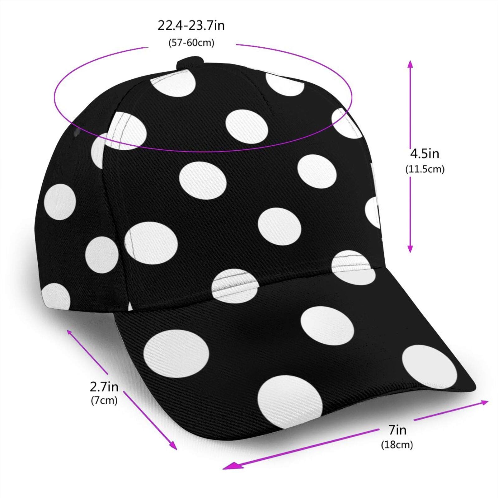 antkondnm Black and White Polka Dot Adjustable Baseball Hat Cap Visor Unisex Hip Hop Hat