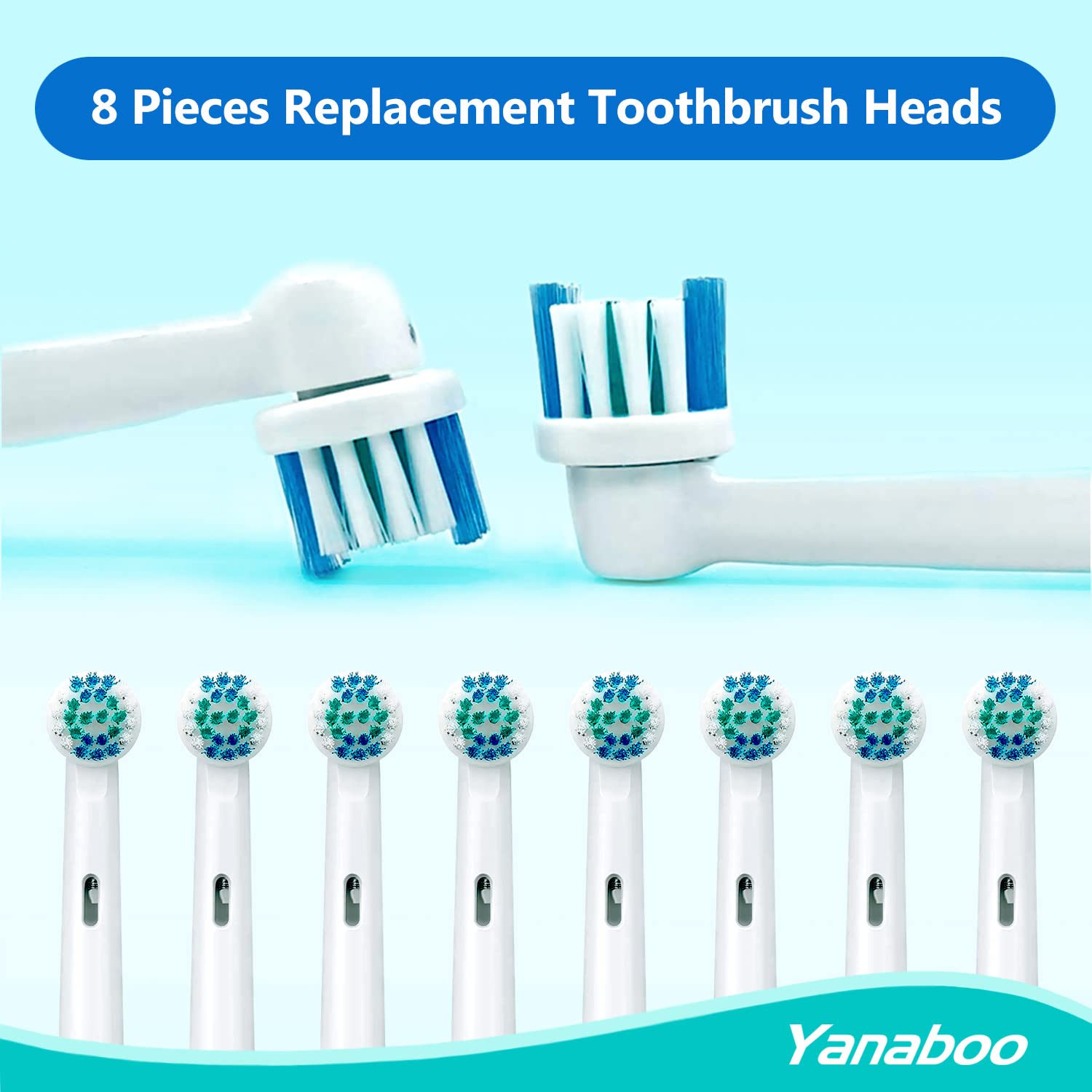 8 Pack Replacement Toothbrush Heads Compatible Brush Heads for Most Braun Oral-B Vitality Professional Care Pro Smart Genius Electric Toothbrushes