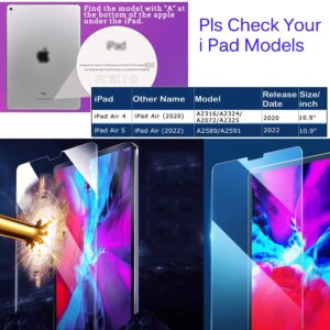 Umhlaba 2 Pack Anti BlueLight Screen Protector for iPad Air 5 (2022) and for iPad Air 4 (2020) Tempered Glass 10.9 inch Air5 Air4 5th 4th Generation 9H Hardness Film Blue Light Blocked