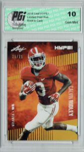 calvin ridley 2018 leaf hype! #8 gold sp, only 25 made rookie card pgi 10