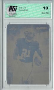 kerryon johnson 2018 leaf hype! #14 rare black plate 1 of 1 rookie card pgi 10