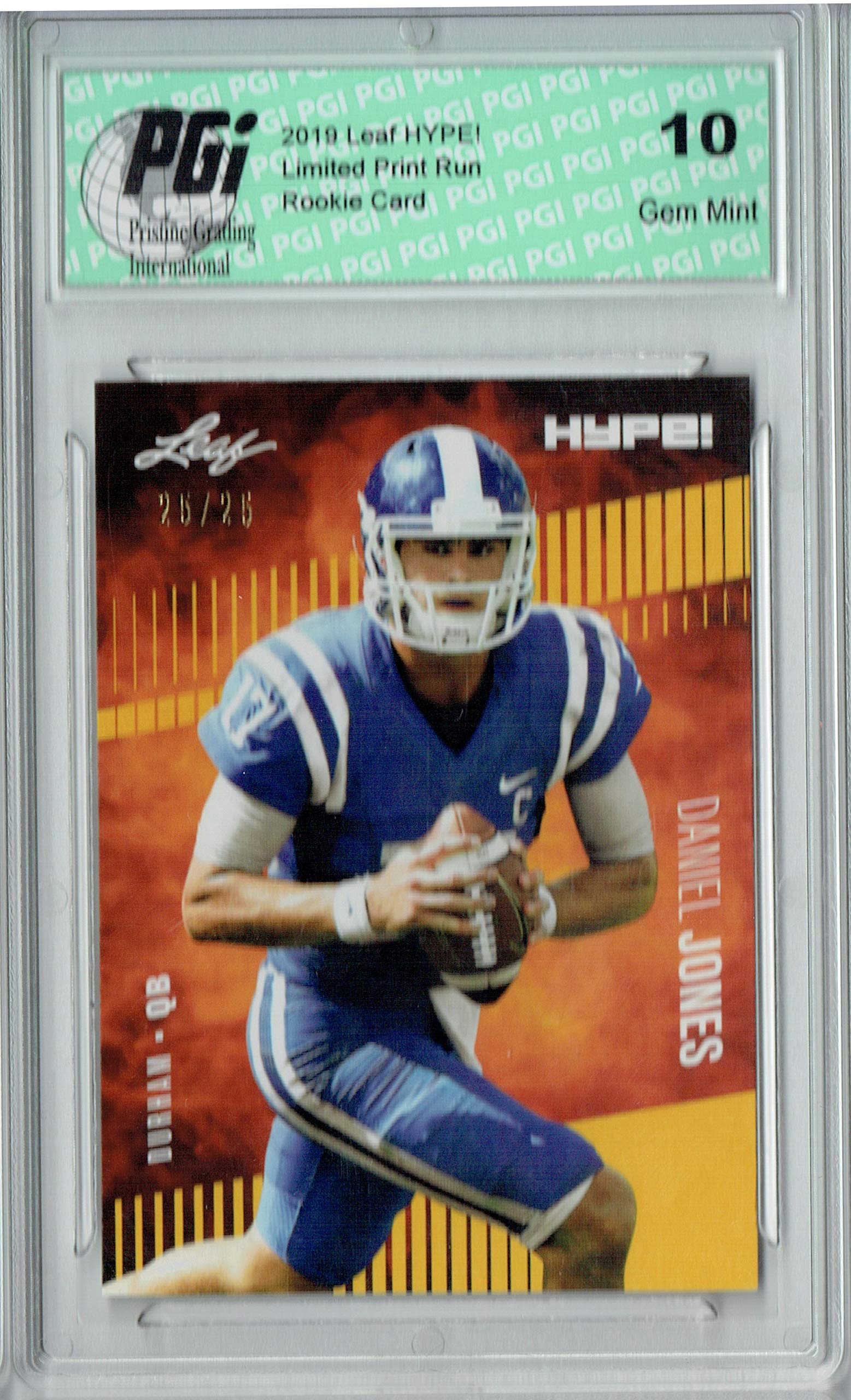 Daniel Jones 2019 Leaf HYPE! #18 Gold SP, Only 25 Made Rookie Card PGI 10