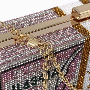 Beilaidisi Womens Evening Bags Dollar Money Clutch Purse Rhinestone Glitter Crossbody Shoulder Bag Large