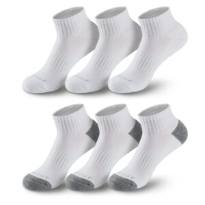 MONFOOT Women's and Men's 6 Pairs Daily Cushion Comfort Fit Performance Quarter Socks Large, multipack