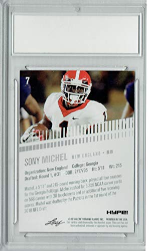 Sony Michel 2018 Leaf HYPE! #7 Masterpiece True 1 of 1 Rookie Card PGI 10