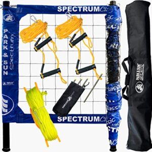 Park & Sun Sports Spectrum Classic: Portable Professional Outdoor Volleyball Net System, Denim Blue