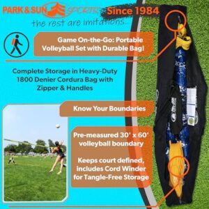 Park & Sun Sports Spectrum Classic: Portable Professional Outdoor Volleyball Net System, Denim Blue