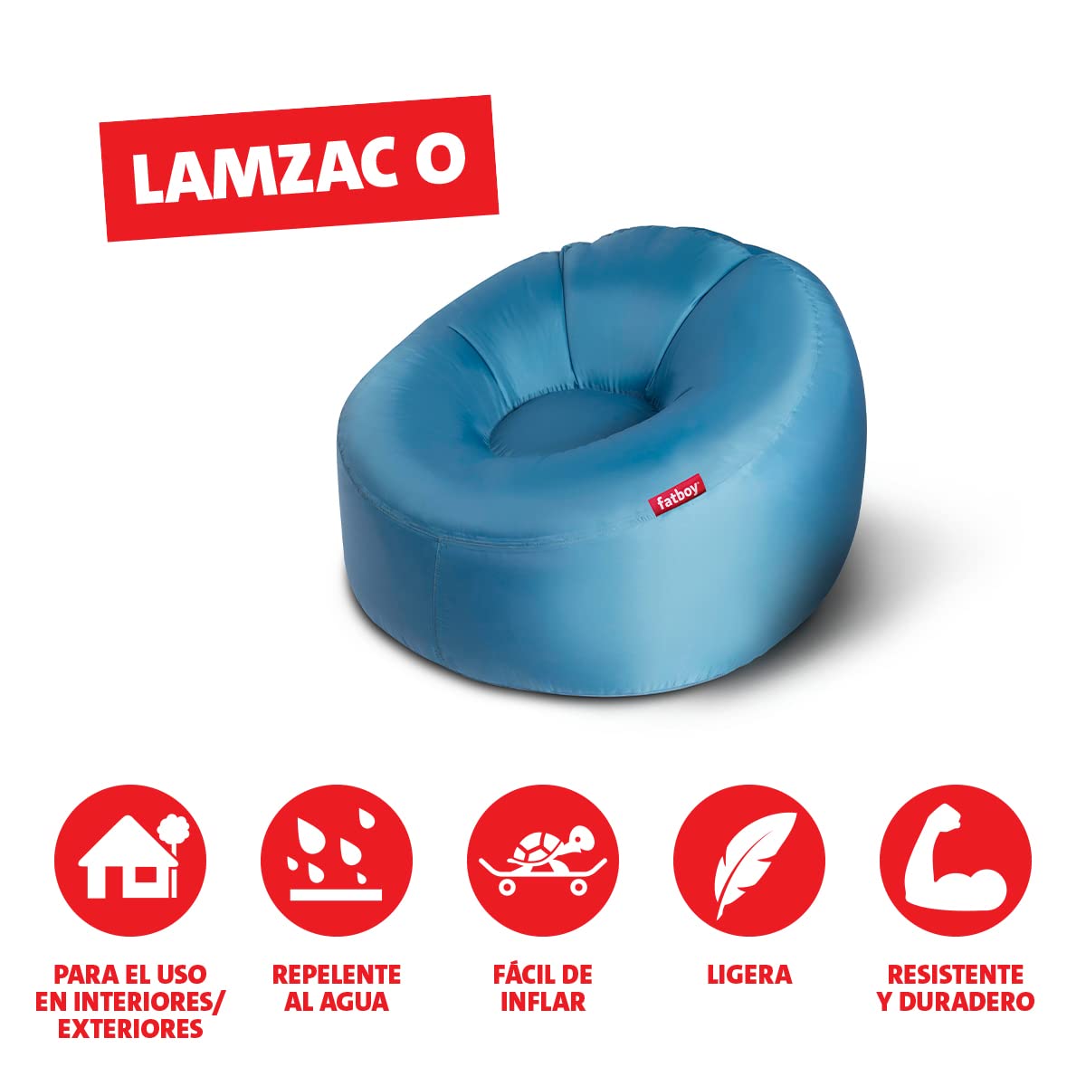 Fatboy Lamzac O Inflatable Chair, Sky Blue, Large