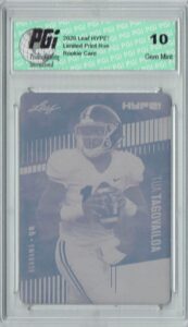 tua tagovailoa 2020 leaf hype! #29a 1/1 print plate magenta rookie card pgi 10