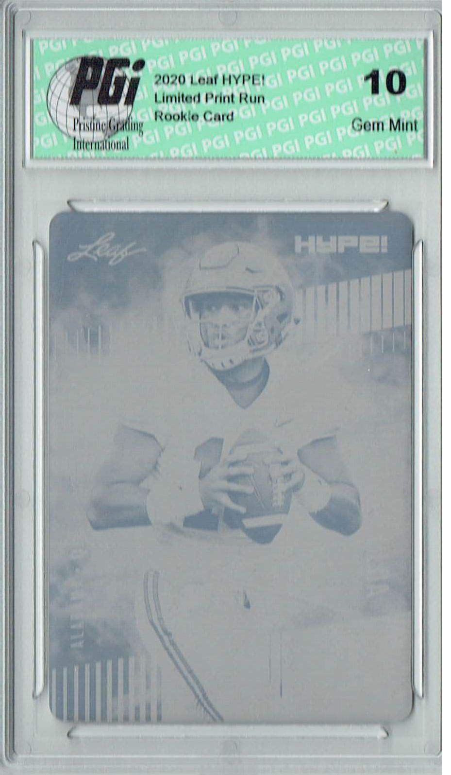 Tua Tagovailoa 2020 Leaf HYPE! #29A 1/1 Printing Plate Yellow Rookie Card PGI 10