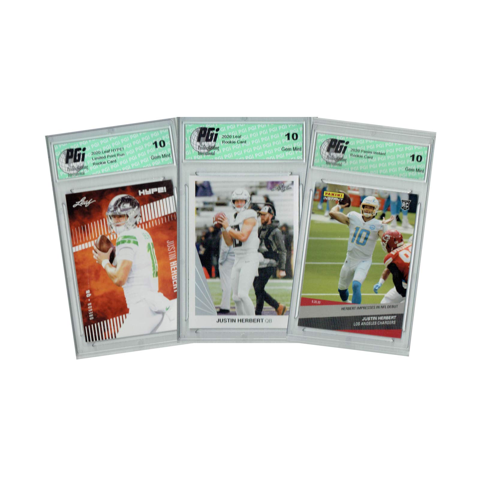 Justin Herbert 2020 HYPE #27 Panini Instant #36 90 Leaf #3 Rookie Card Lot PGI10