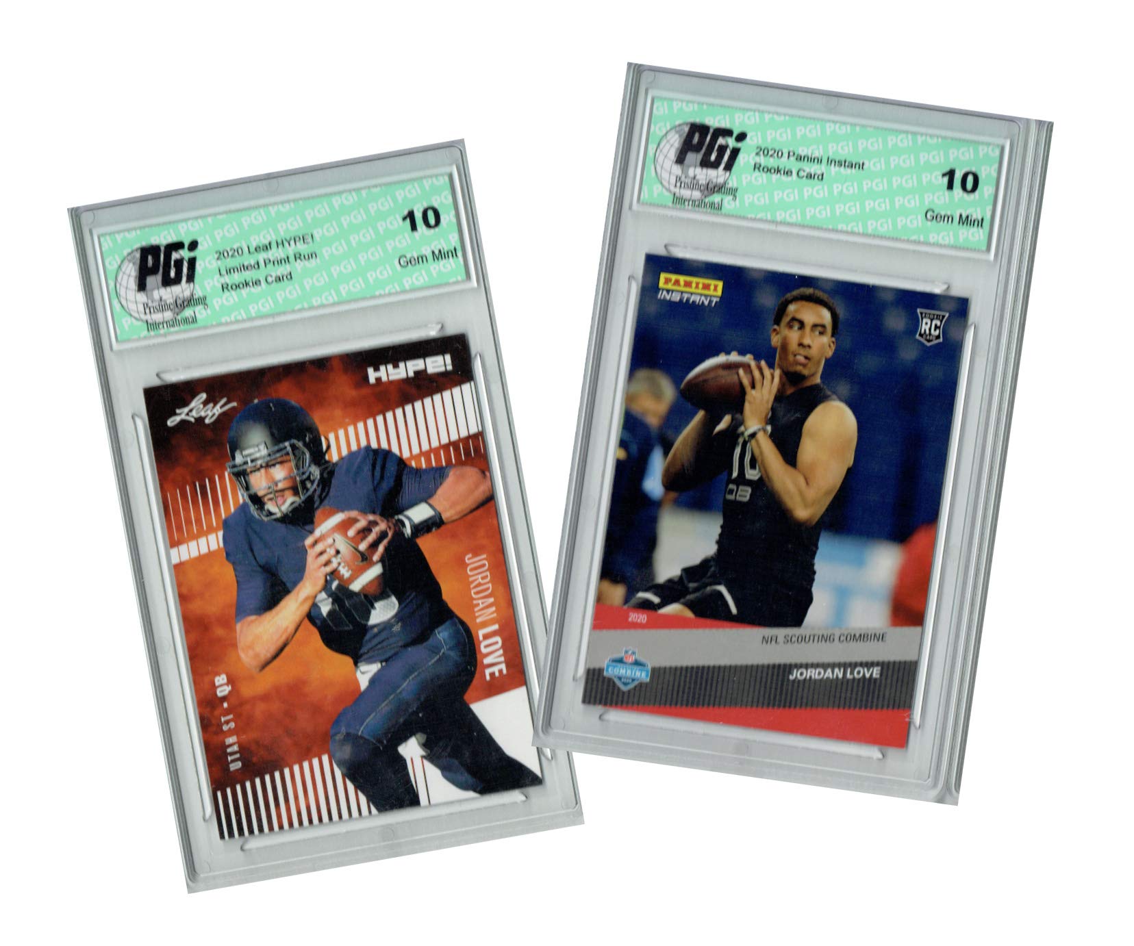 Jordan Love 2020 Leaf HYPE! #33, Panini Instant #4-2) Rookie Card Lot PGI 10