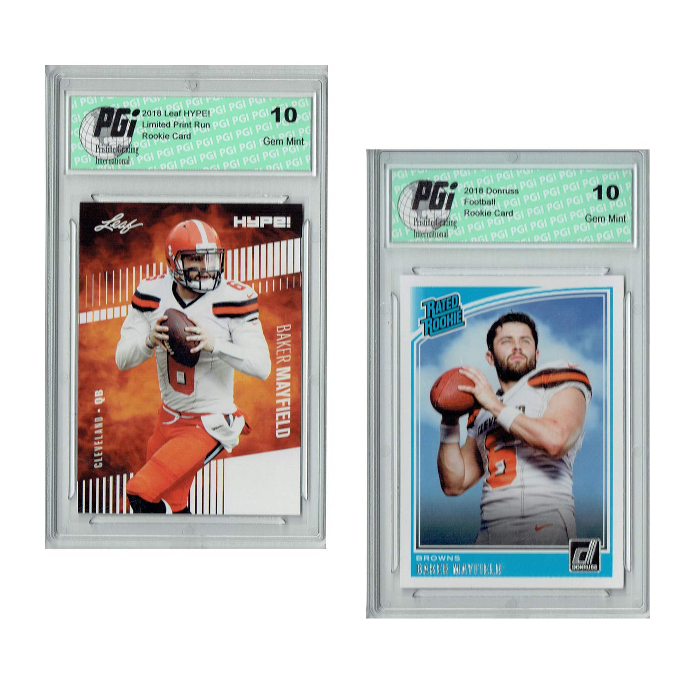 Baker Mayfield 2018 Rookie Cards 2-Pack Leaf HYPE! #3A Donruss #303 PGI 10